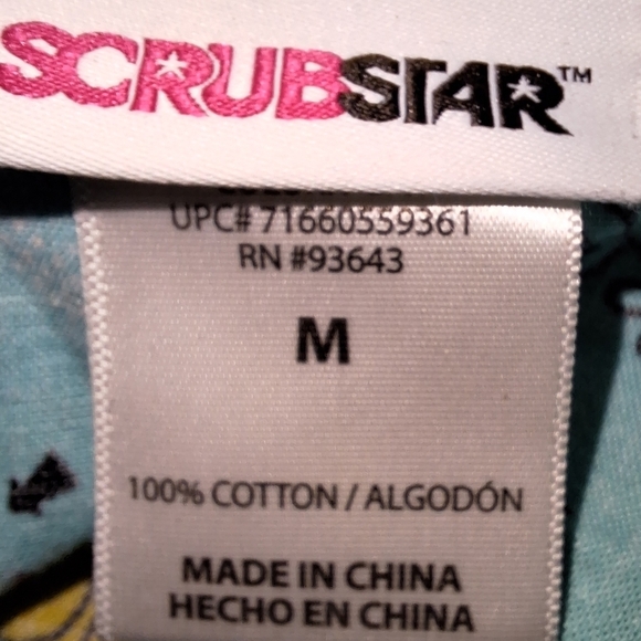 A set of ScrubStar scrubs in a medium. They feature a frog print all over. - Picture 4 of 5